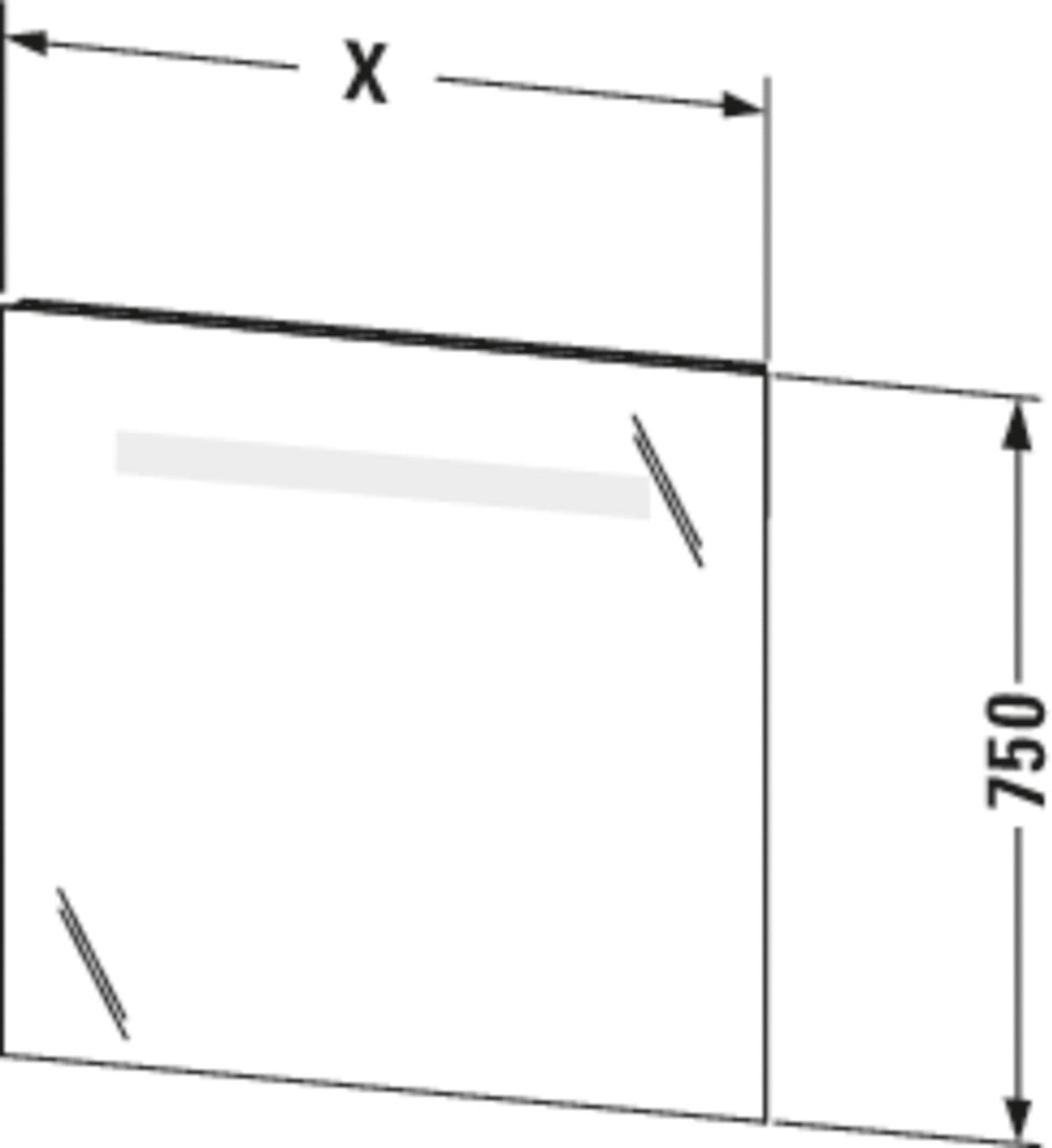 Duravit Ketho Spiegel mit Beleuchtung 650 mm, 9 W, Sensorschalter & Dimmfunktion, IP44