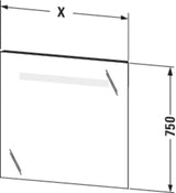 Duravit Ketho Spiegel mit Beleuchtung 650 mm, 9 W, Sensorschalter & Dimmfunktion, IP44