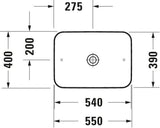 DURAVIT Aufsatzbecken Cape Cod 550 mm Weiß ohne Überlauf von Philippe Starck