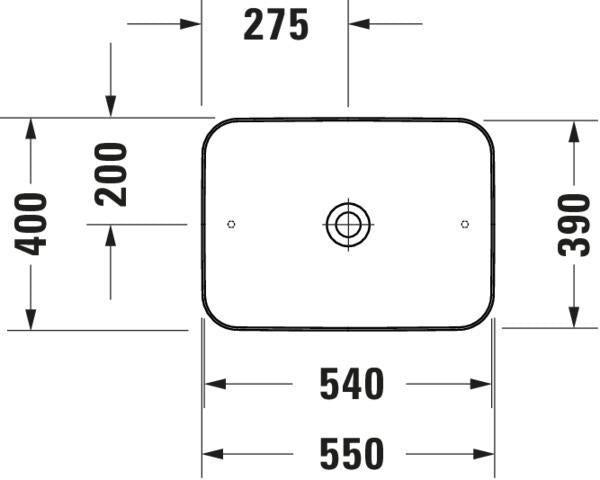 DURAVIT Aufsatzbecken Cape Cod 550 mm Weiß ohne Überlauf, ohne Hahnlochbank, mit WonderGliss