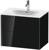 Duravit XViu Waschtischunterbau wandhängend 710 mm, 2 Schubkästen, champagner matt/schwarz hochglanz