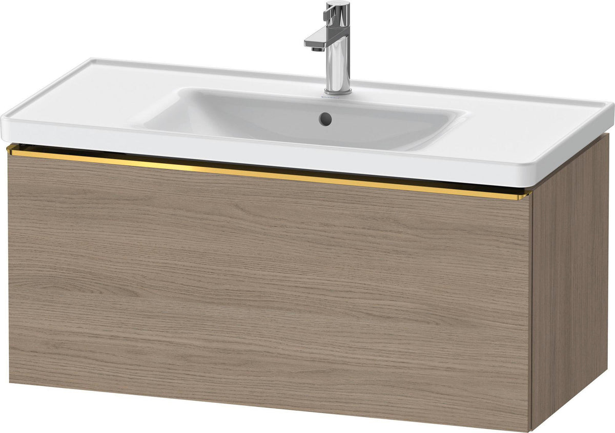 Duravit D-Neo Waschtischunterbau 984 mm Eiche Terra Matt mit 1 Auszug und Chromgriff