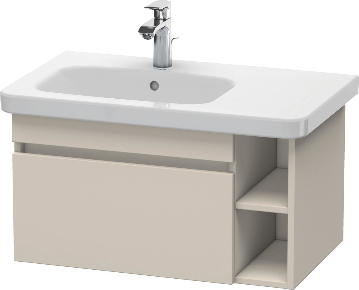 DURAVIT DuraStyle Waschtischunterbau 730 mm betongrau matt – wandhängend mit 1 Auszug & 2 offenen Fächern