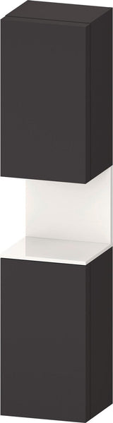 DURAVIT Qatego Hochschrank 400 mm, 2 Türen, weiß Hochglanz, Eiche Schw. Matt
