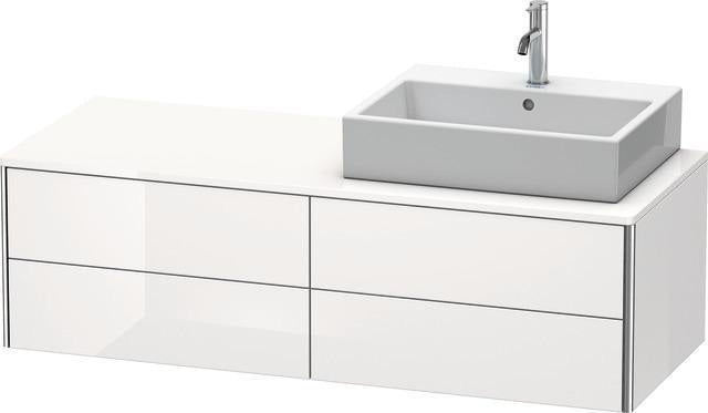 Duravit XSquare Waschtischunterbau 1400 mm mit Schubkasten, Becken rechts, s-matt