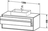 DURAVIT Ketho Waschtischunterbau wandhängend 1200 mm Eiche Terra mit 2 Schubkästen