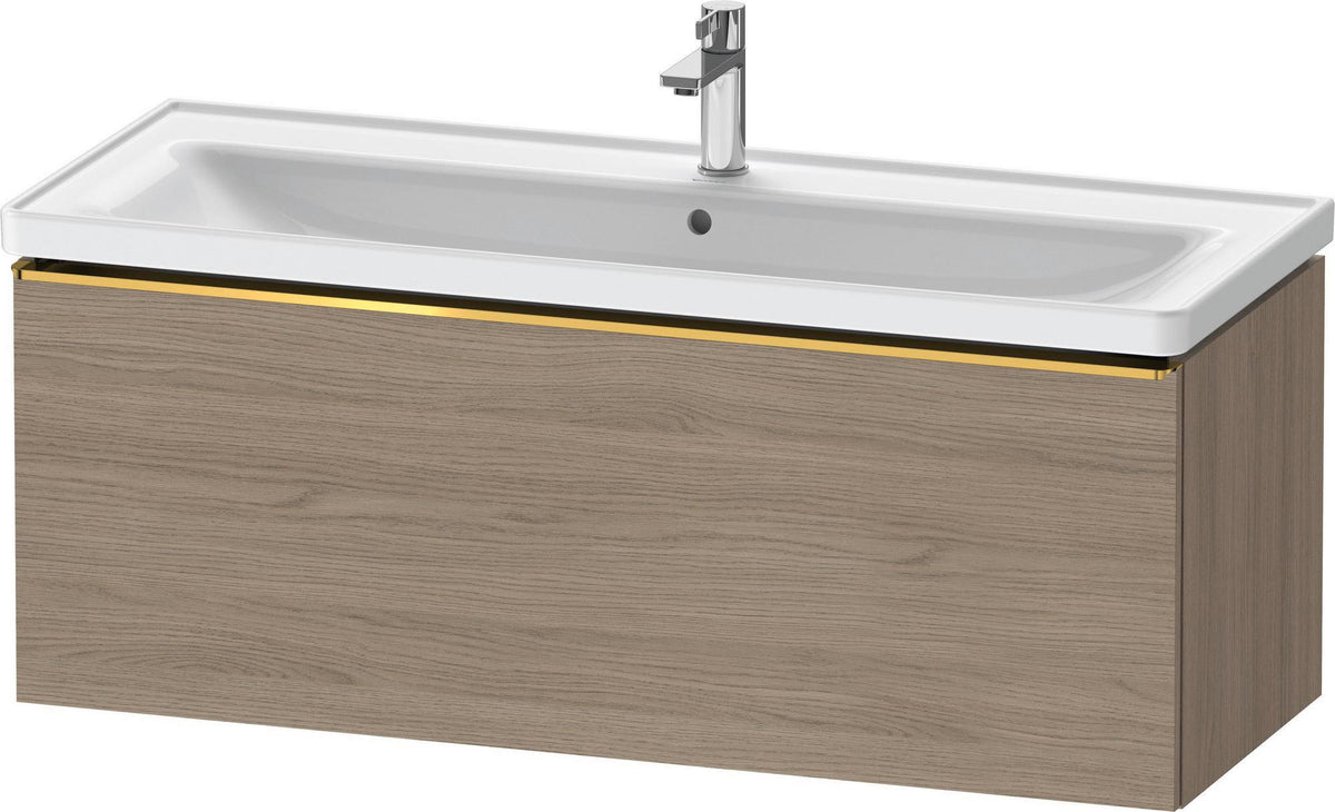 Duravit D-Neo Waschtischunterbau 1184 mm Eiche Terra Matt mit Auszug und Bronze-Griff