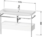 Duravit Waschtischset Happy D.2 Plus 1175x490mm Taupe Supermatt Ein Hahnloch