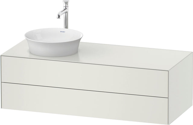 DURAVIT White Tulip Waschtischunterbau wandhängend 1300 mm mit 2 Schubkästen, weiß seidenmatt