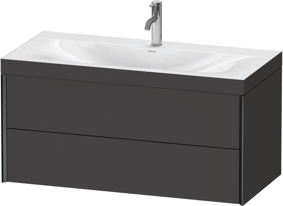 DURAVIT XViu c-bonded Waschtischunterbauset 1000 mm mit 2 Schubkästen, anthrazit