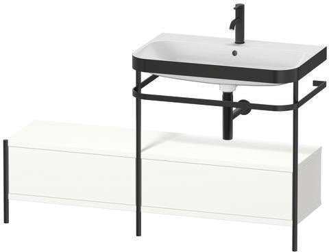Duravit Waschtischset Happy D.2 Plus 1400x490mm ein Hahnloch taupe supermatt – Design-Waschplatz
