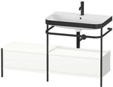 Duravit Waschtischset Happy D.2 Plus 1400x490mm ein Hahnloch taupe supermatt – Design-Waschplatz