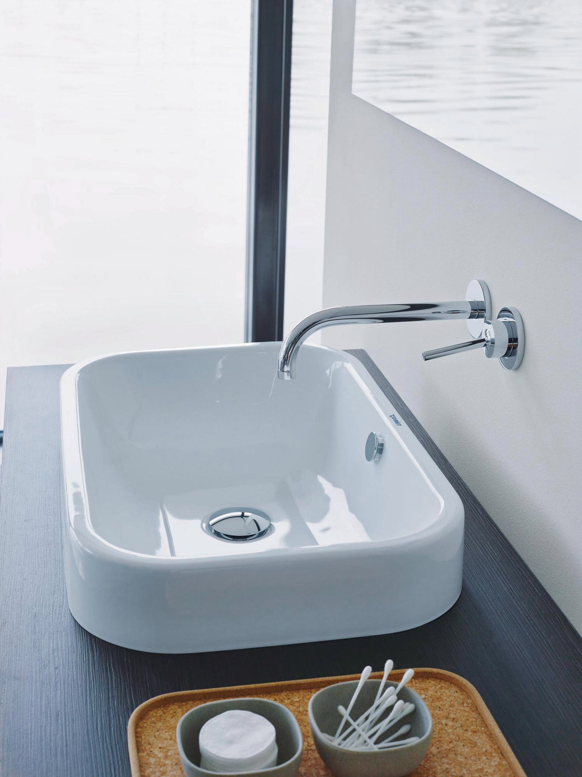 Duravit DU Design Siphon Schwarz Matt – Flaschensiphon Universal mit Rosette
