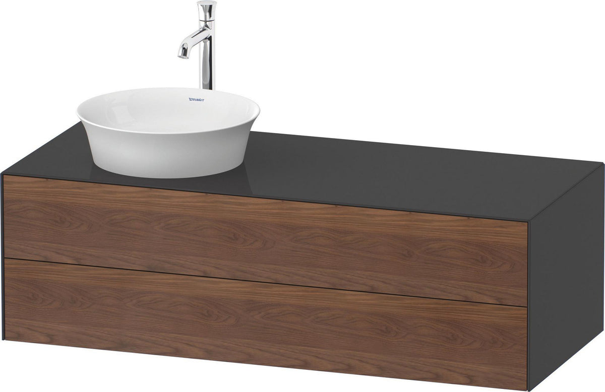 DURAVIT White Tulip Waschtischunterbau wandhängend 1300 mm mit 2 Schubkästen, weiß seidenmatt
