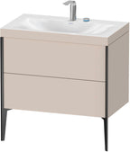 Spanplatte / 2Ausz.,2Hl,schwarz / taupe matt