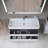 Duravit Qatego Waschtischunterbau 1190 mm – Weiß Matt mit Eiche Schwarz Nische, 1 Auszug, LED