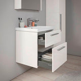 DURAVIT D-Code Halbhochschrank 400 mm, rechts, Basalt Matt, 1 Tür, Glasböden