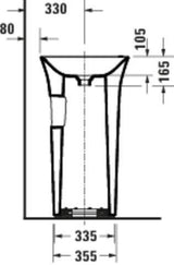 DURAVIT White Tulip Freistehender Waschtisch 500 mm ohne Überlauf mit WonderGliss