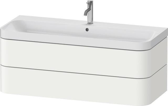 DURAVIT Waschtischset HAPPY D.2 PLUS 1175x490mm, ein Hahnloch, taupe supermatt – Wandhängend, 2 Schubkästen