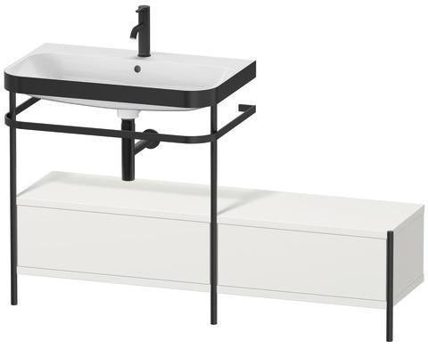 Duravit Waschtischset HAPPY D.2 PLUS 1400x490mm ein Hahnloch taupe supermatt