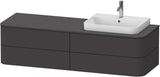 DURAVIT Happy D.2 Konsolenwaschtischunterbau 1600 mm taupe supermatt, 4 Schubkästen, Tip-On