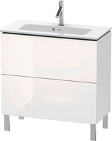 Duravit L-Cube Waschtischunterbau 820 mm, 2 Auszüge, bodenstehend, Weiß Matt