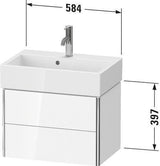 Duravit XSquare Waschtischunterbau 584 mm wandhängend s-matt mit Schubkasten für Vero Air