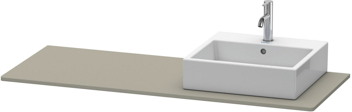 Duravit XSquare Konsole 1400x550mm betongrau matt – 1 Ausschnitt, mit Siphonaussparung