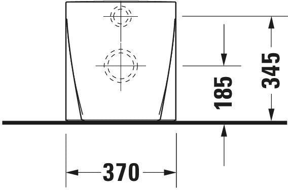 DURAVIT Stand-WC Starck 2 Tiefspüler 570 mm, Abgang waagerecht, weiß