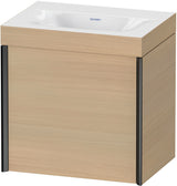 DURAVIT XViu Waschtischunterbau 450 mm, 1 Tür, Schwarz matt / Mediterrane Eiche – wandhängend
