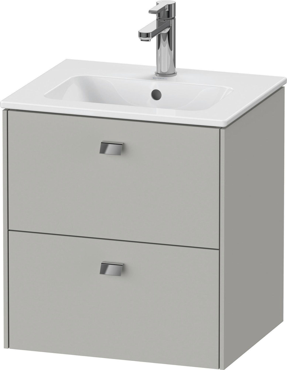 DURAVIT Brioso Waschtischunterbau 553x520x419 mm, 2 Schubkästen, Weiß Matt, Griff Chrom