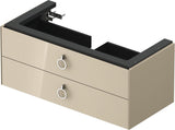 DURAVIT White Tulip Waschtischunterbau wandhängend 984 mm Nussbaum Taupe mit 2 Schubkästen