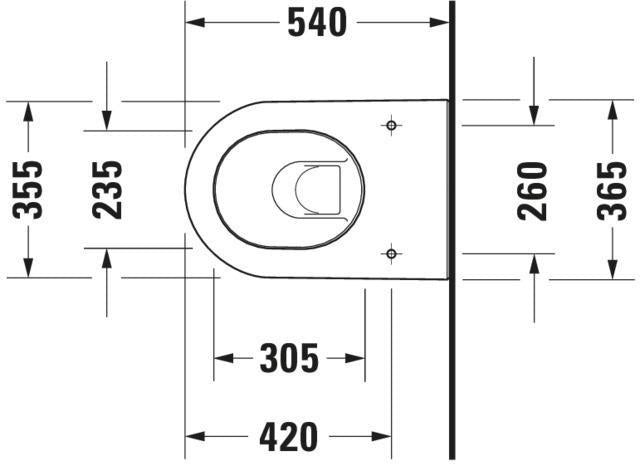 DURAVIT Wand-WC Darling New 540 mm Tiefspüler mit Durafix in Weiß