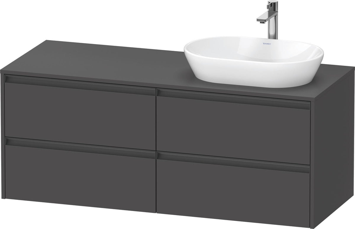 Duravit Ketho.2 Waschtischunterbau 1400 mm betongrau matt mit 4 Schubkästen