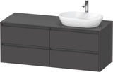 Duravit Ketho.2 Waschtischunterbau 1400 mm betongrau matt mit 4 Schubkästen