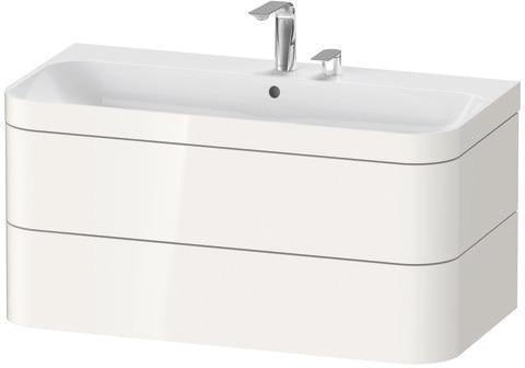 DURAVIT Waschtischset Happy D.2 Plus 2 Schubkästen 975x490 mm eiche hell taupe supermatt
