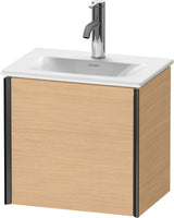 DURAVIT XViu Waschtischunterbau wandhängend 430 mm, 1 Tür rechts, Eiche Natur / Taupe matt