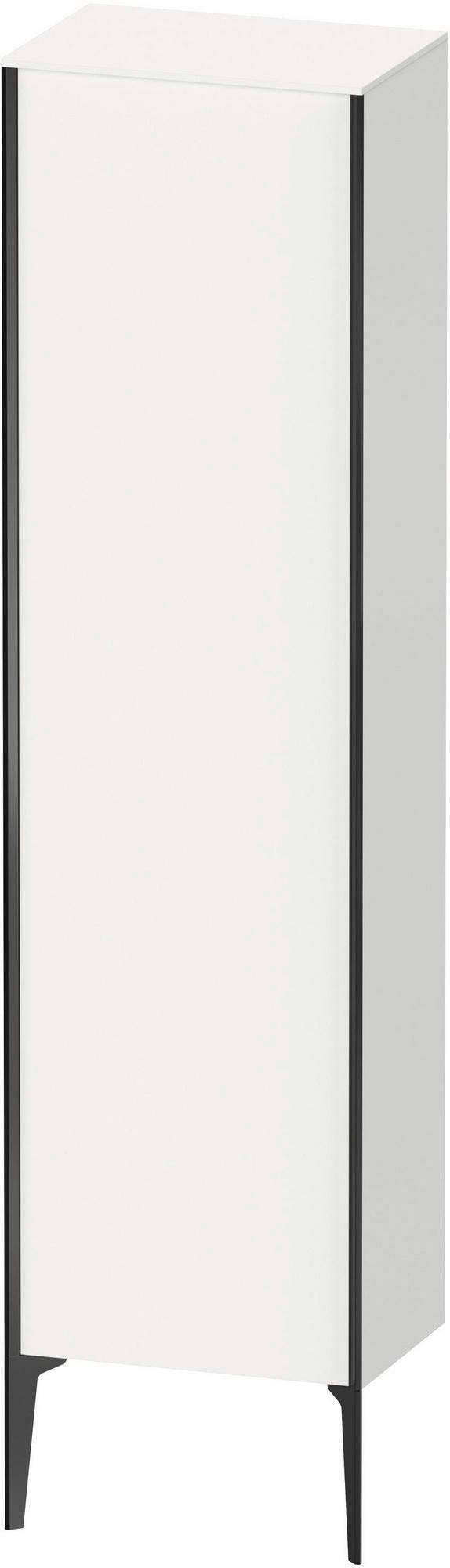 DURAVIT XViu Hochschrank 500x360x1770mm, 1 Tür, Tip-on, weiß matt, Korpus Schwarz