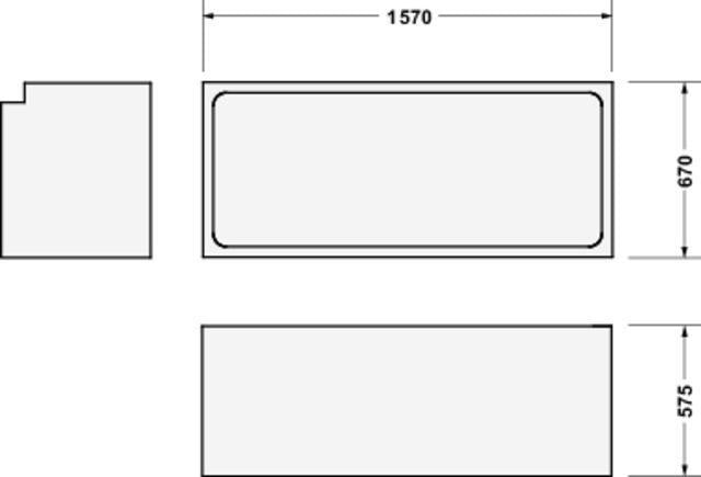 DURAVIT Wannenträger Starck für 700333 – 1570 x 670 x 570 mm, Polystyrol