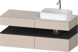 DURAVIT Qatego Konsolenwaschtischunterbau 1400 mm Weiß Matt Eiche Schwarz Matt wandhängend