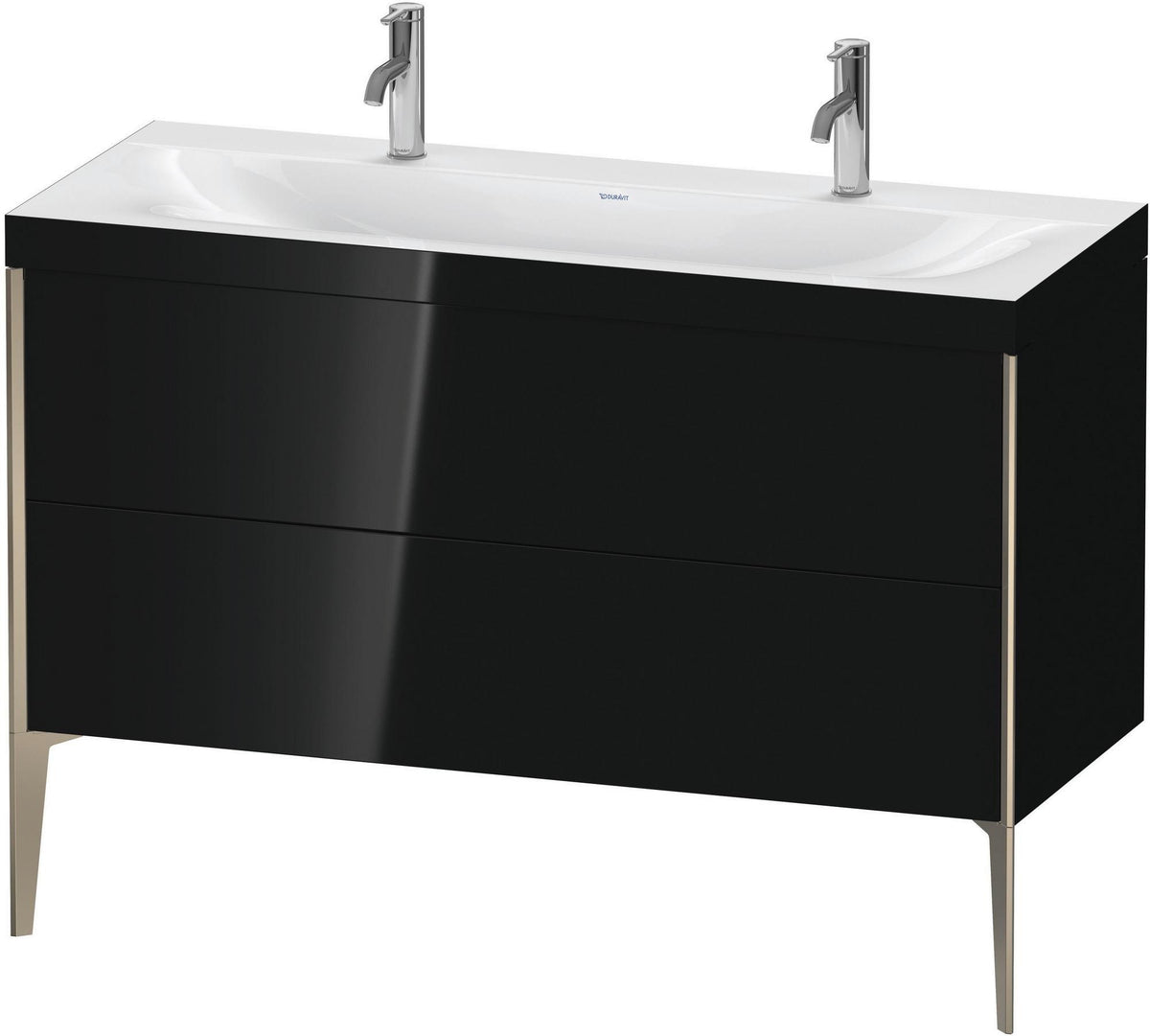 DURAVIT XViu c-bonded Waschtischunterbauset 1200 mm champagner matt/schwarz hochglanz