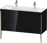 DURAVIT XViu c-bonded Waschtischunterbauset 1200 mm champagner matt/schwarz hochglanz