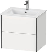 DURAVIT XViu Waschtischunterbau wandhängend 610 mm, 2 Schubkästen, weiß matt – ohne Griff, mit Tip-On-Technik