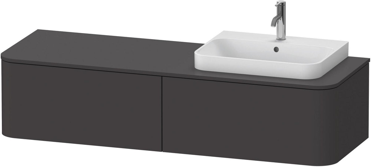DURAVIT Happy D.2 Konsolenwaschtischunterbau 1600 mm Taupe Supermatt mit 2 Auszügen und Tip-On