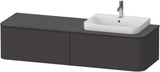 DURAVIT Happy D.2 Konsolenwaschtischunterbau 1600 mm Taupe Supermatt mit 2 Auszügen und Tip-On