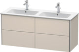 Duravit XSquare Waschtischunterbau 1280 mm, 4 Schubkästen, Betongrau Matt, wandhängend