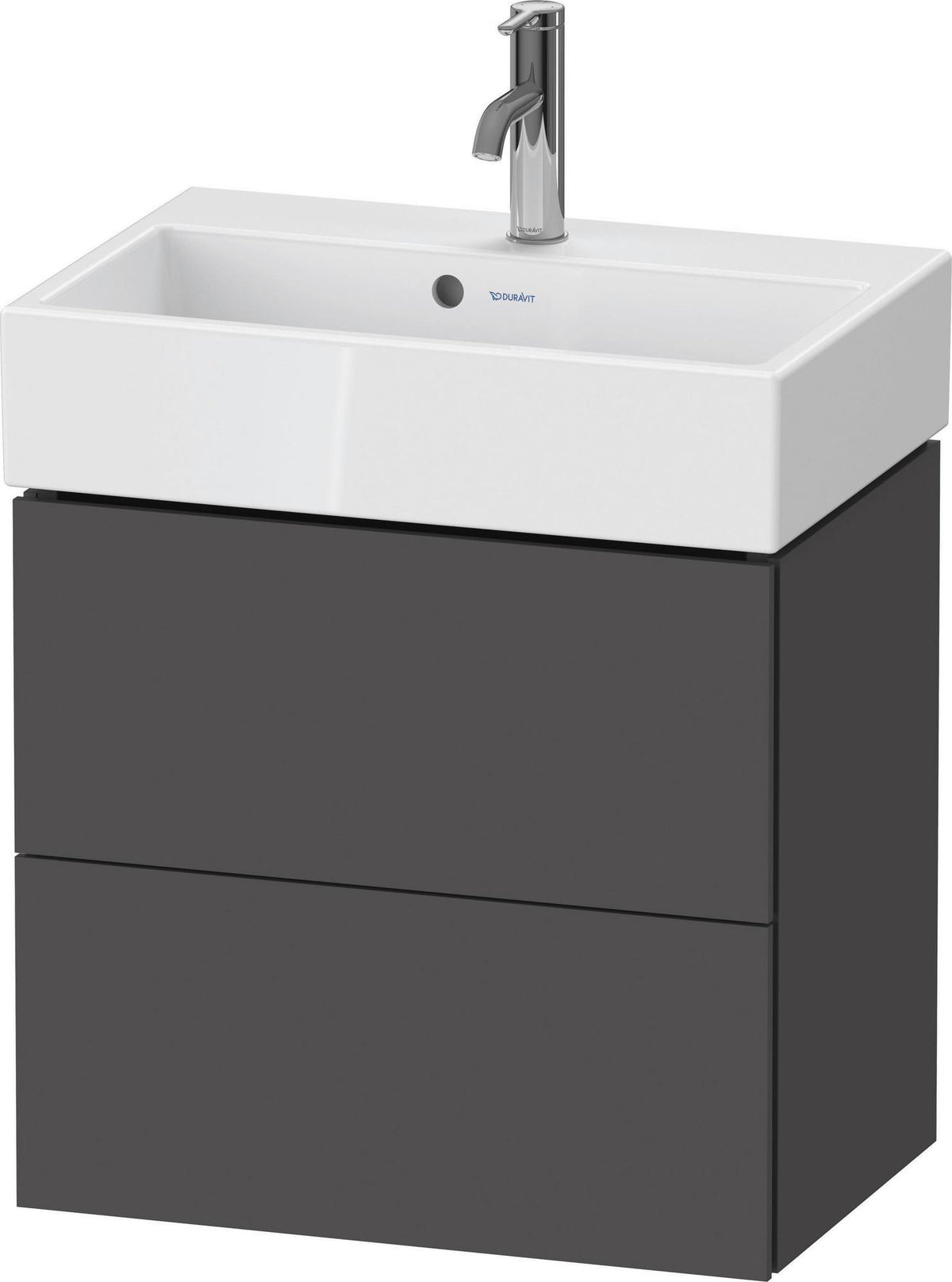 DURAVIT L-Cube Waschtischunterbau wandhängend, 2 Schubkästen, Weiß Matt, 584 mm