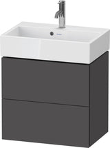 DURAVIT L-Cube Waschtischunterbau wandhängend, 2 Schubkästen, Weiß Matt, 584 mm