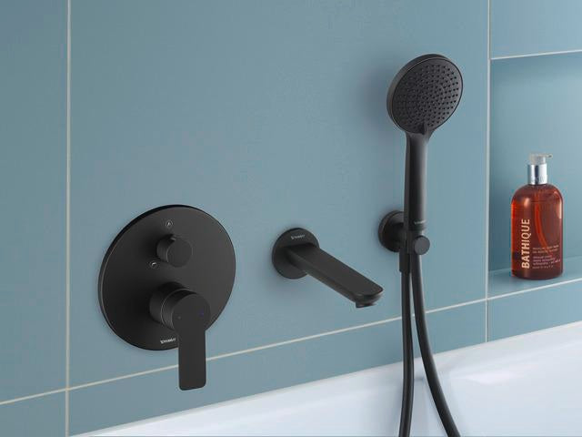 Duravit D-Code 2.0 Einhebel-Wannenmischer Unterputz Keramikmischsystem Schwarz Matt