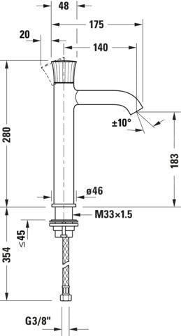 DURAVIT White Tulip Einhebel-Waschtischmischer L Chrom ohne Zugstange, 140 mm Ausladung
